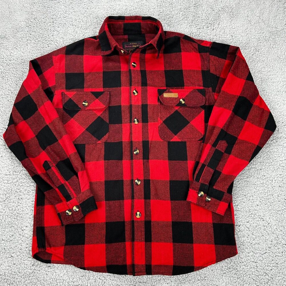Hickory Shirt Co. Thick Buffalo Plaid Flannel Button Up Shirt Womens S Red